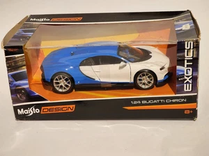 Bugatti Chiron Exotics Maisto Edizione Speciale 1:24 Blu/Bianco - Foto 1 di 1