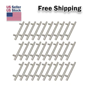 Brushed Nickel Kitchen Cabinet Pulls Stainless Steel Drawer T Bar Handles 6inch - Picture 1 of 70