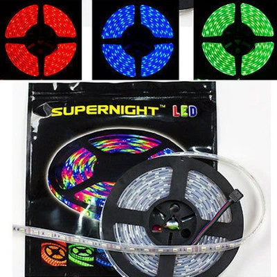 5M 5050 SMD LED Strip Light Black PCB Flexible Color Changing Rope Tape Light - Image 1 of 3