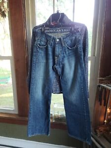AMERICAN EAGLE taille 26x28 COUPE BOTTE BASSE denim jeans & CHEMISE ABERCROMBIE LS