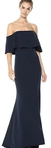 Vestido crepe de mantequilla para mujer Badgley Mischka, azul marino, 8 - Imagen 1 de 2