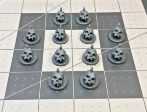 IMPALED SKULL x12 Tokens D&D scatter Objective Marker Trench Crusade Mordheim - Bild 1 von 2
