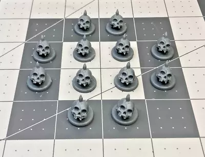 Calavera empalada x12 fichas D&D dispersión objetivo marcador trinchera cruzada Mordheim Foto 1 de 2