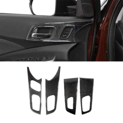 Cubierta interior de manija de puerta de fibra de carbono 4 piezas para Honda CR-V 2015-2016 Foto 1 de 4