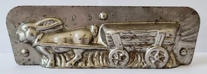 Nette, alte Schokoladenform, Hase mit Wagen - Laurösch ?, Nr. 4085 - um 1930/40 - Zdjęcie 1 z 7