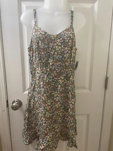 Neu mit Etikett Old Navy Kleid Größe M Blumenmuster Leinenmischung Cami Fit & Flare gesmokter Rücken - Bild 1 von 9