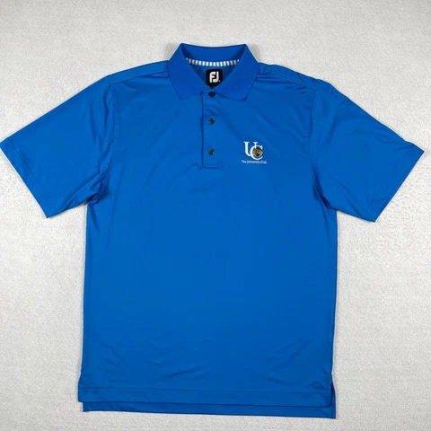 Footjoy Polo Shirt Mens Medium Blue The University Club LSU Tigers Golf Course Cover