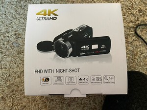 digital video camera 4k With Night Shot, ENS Hood, And 2 Batteries