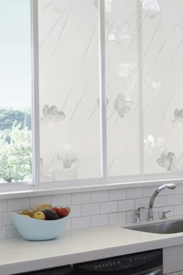 PELÍCULA DE VENTANA ROSA PLATEADA Vidrio grabado 24" x 36" Vinilo Películas adhesivas estáticas Foto 1 de 4