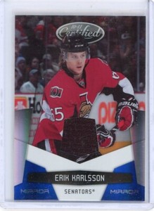 2010-11 Certified Mirror Blue Materials Jersey #104 Erik Karlsson /100    *S6256