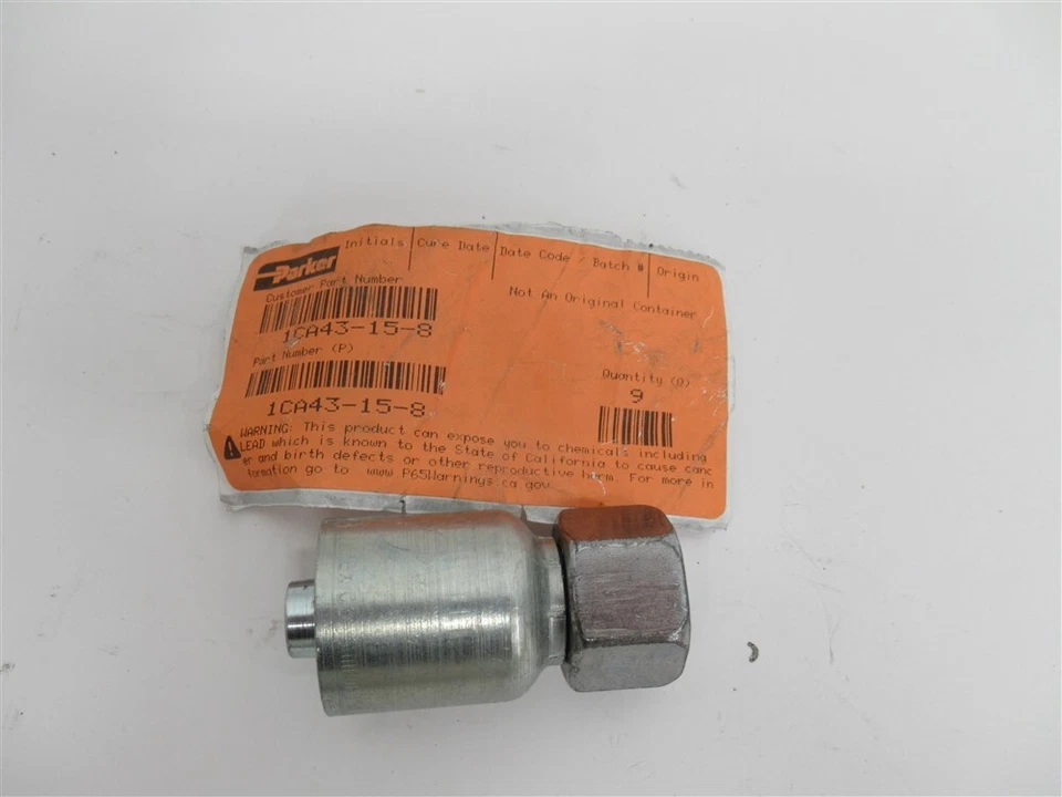 Montaje de manguera hidráulica estilo crimpado recto Parker 1CA43-15-8  Foto 1 de 1