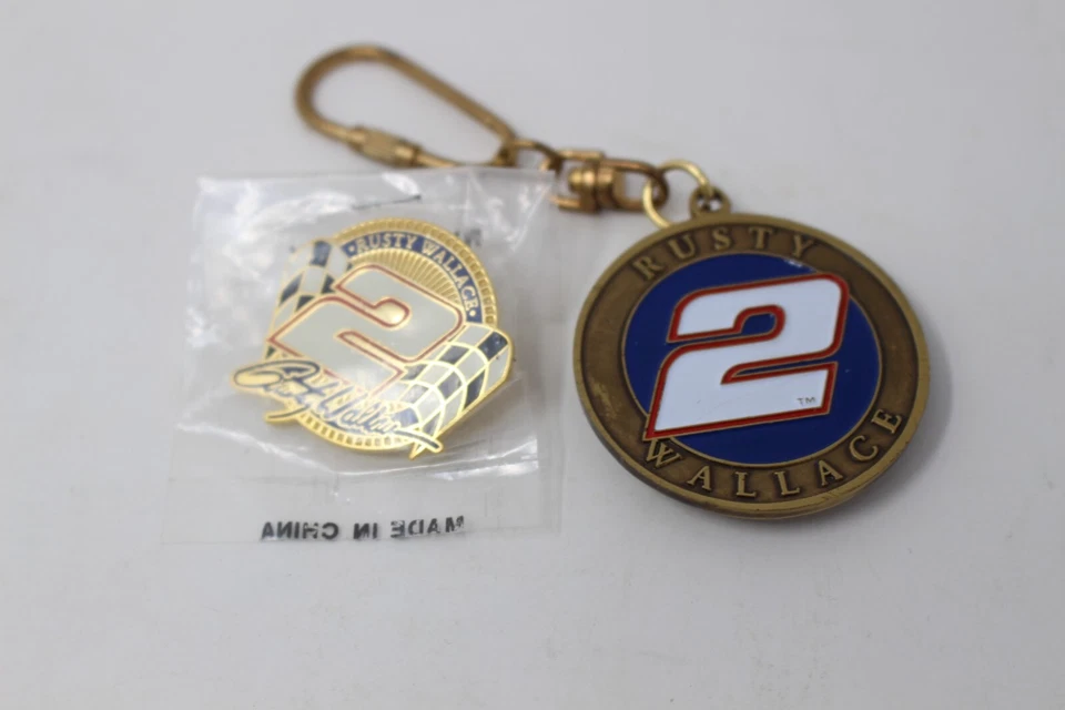 Vintage Nascar Rusty Wallace Pin and Keychain #2 - Image 1 of 2