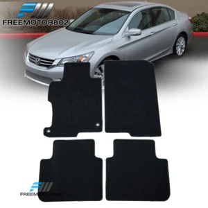 Fits 13-17 Honda Accord Sedan Front Rear Floor Mats Carpet Black Nylon 4PC - Picture 1 of 7