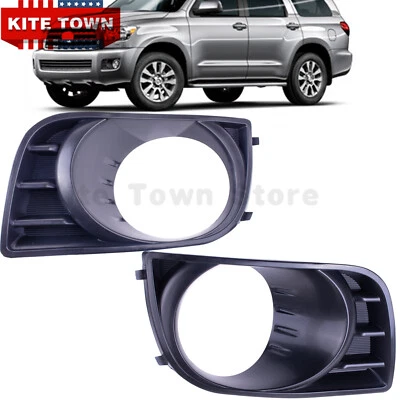 New Pair Of Front Bumper Fog Light Covers Bezel For Toyota Sequoia 2008-2017 US - Изображение 1 из 4