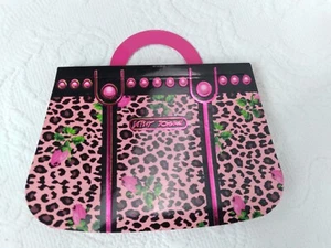  Mini bloc de notas Betsey Johnson 2013 animal monedero estampado y bolso de mano a rayas LEER  - Imagen 1 de 9