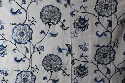 GP & J Baker, Swanborough, Embroidered Floral, Various Sizes, Blue & Silver - Image 1 of 2