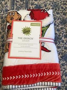 Pottery Barn Kids The Grinch Quilted Standard Sham #6851 - Picture 1 of 3