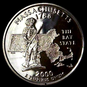 2000-S 25C State Quarter Massachusetts GDC Proof CN CLAD 22rr1011-3 - Picture 1 of 2
