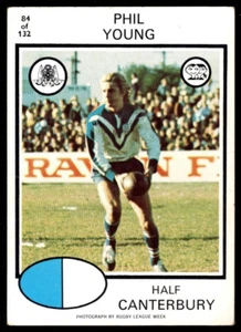 1975 #84 Phil Young Canterbury Bulldogs Scanlens rugby league NRL card - Picture 1 of 2