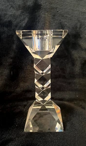 Beautiful Crystal Candlestick Holder..Oleg Cassini Style..Unmarked..4.75" Tall - Picture 1 of 5
