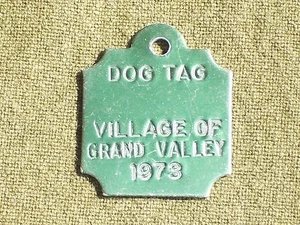 Vintage 1973 Village Of Grand Valley Dog Tax Tag License ca22 - Picture 1 of 1