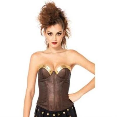 WOMAN'S LEG AVENUE WARRIOR ARMOR BUSTIER WITH STUD ACCENTS - LARGE - Image 1 of 3