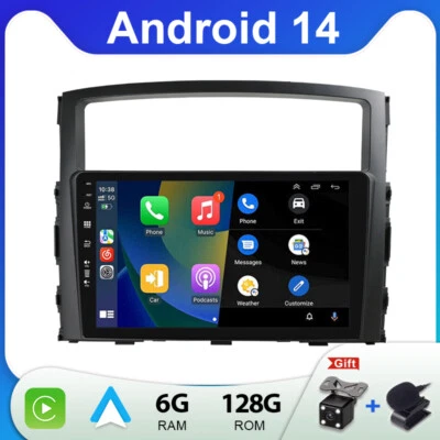 CarPlay 6+128G 9'' Car Radio For Mitsubishi Montero 2006-2019 Android 14 GPS SAT - Image 1 of 4