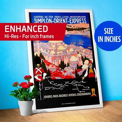 Orient Express, Simplon, Estambul, Turquía, 1900 — Cartel de viaje retro vintage Foto 1 de 4