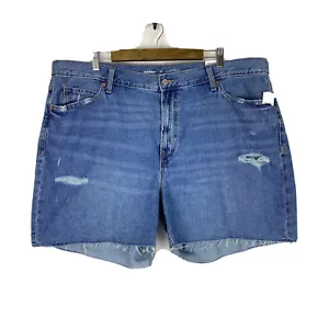 Old Navy Shorts Womens Plus Size 18 Blue Cut Offs Distressed Slouchy Straight - Picture 1 of 12