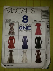 McCalls Misses Dress Pattern 8518 Size 12, 14, 18 - Picture 1 of 1