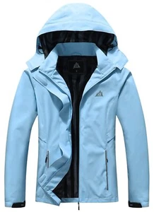 Women's Waterproof Rain Jacket Lightweight Raincoat Hooded Hiking Jacket Soft... - Picture 1 of 7