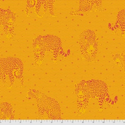 LIL JAGUARS CLOUDS DAYDREAMER COTTON QUILT CRAFT FABRIC 45" WIDE PAPAYA BY YARD - Image 1 of 3