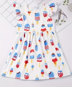 NEW Boutique 4th of July Ice Cream Popsicle Girls Sleeveless Dress - Picture 1 of 11