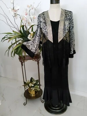 NEW VINTAGE SPENCER ALEXIS JACKET ATTACHED SHELL & SKIRT ELEGANT OUTFIT BLACK M - Image 1 of 4