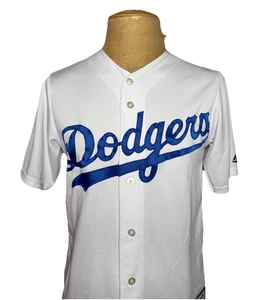 Camiseta de béisbol de los Dodgers de Los Ángeles para hombre pequeña blanca majestuosa base genial MLB - Imagen 1 de 6