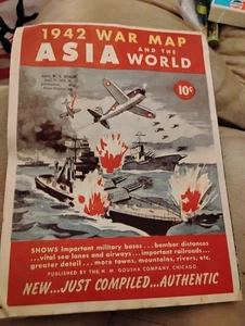 1942 War Map - Asia And The World - Picture 1 of 1