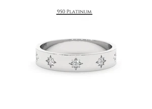 Anillo banda Starburst multidiamante platino 950 - deslumbrante regalo de joyería de diamantes - Imagen 1 de 5