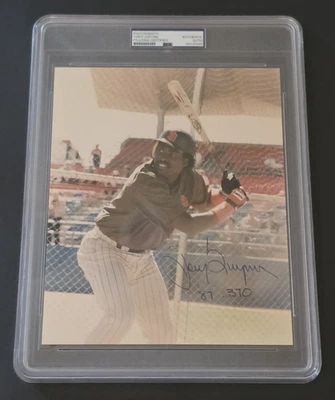 TONY GYWNN Signed Inscribed 8x10 Photo-.370 BATTING AVE. 1987-HOF-PADRES-PSA - Image 1 of 4