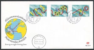 Colonies D54 Netherlands Antilles CURACAO 1973 FDC 3v Communications Maps - Picture 1 of 1