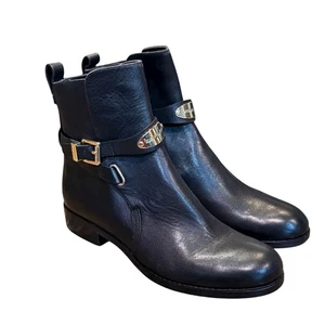 Michael Kors Arley Moto Stiefeletten mit Schnallen Größe 6 schwarz Leder Schnalle - Bild 1 von 6