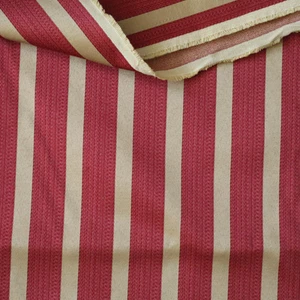 Vintage Upholstery Fabric Classic & Elegant, Deep Red, Golden Tan Stripe 1.6 yds - Picture 1 of 8