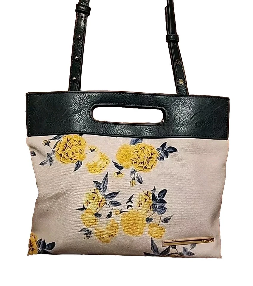 Bandolera/cartera de mano Kensie rosa/gris tela floral bolso de cuero correa extraíble Foto 1 de 4