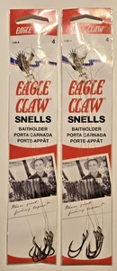 18 Snelled Eagle Claw 139 Bait Holder BaitHolder Fishing Hooks Sizes 4/0 - Picture 1 of 2