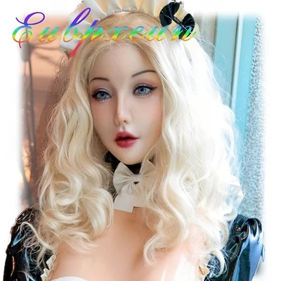 Maschera viso donna realistica in silicone crossdresser maschera testa per donna per cosplay - Immagine 1 di 4