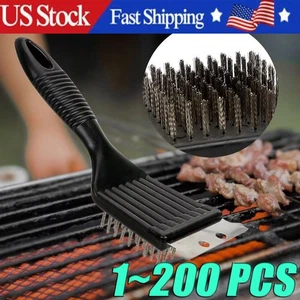 Stainless Steel BBQ Grill Brush and Scraper Set for Outdoor Grill - Picture 1 of 8