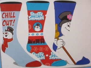 Calze Frosty il pupazzo di neve uomo taglia 8-12 multi 3 paia equipaggio Bioworld Natale - Foto 1 di 8