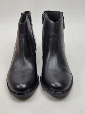 Easy Spirit Womens LACY Leather Ankle Bootie Block Heel Round Casual Black 9.5M - Image 1 of 4