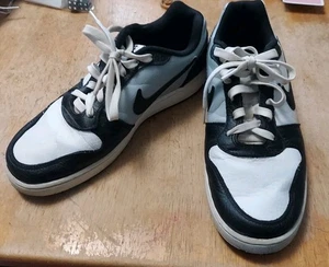 Nike Men's Ebernon Low Premium - White Black Wolf Grey US Size 8.5 AQ1774-102 - Picture 1 of 11