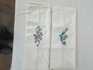 Lands End Home 2 Pillowcases Standard White W/Reversible Embroidery Supena  - Picture 1 of 8