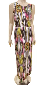 Long Dress size 12 - Multi Colour Sleeveless Stretch Jersey Maxi - George - Picture 1 of 6
